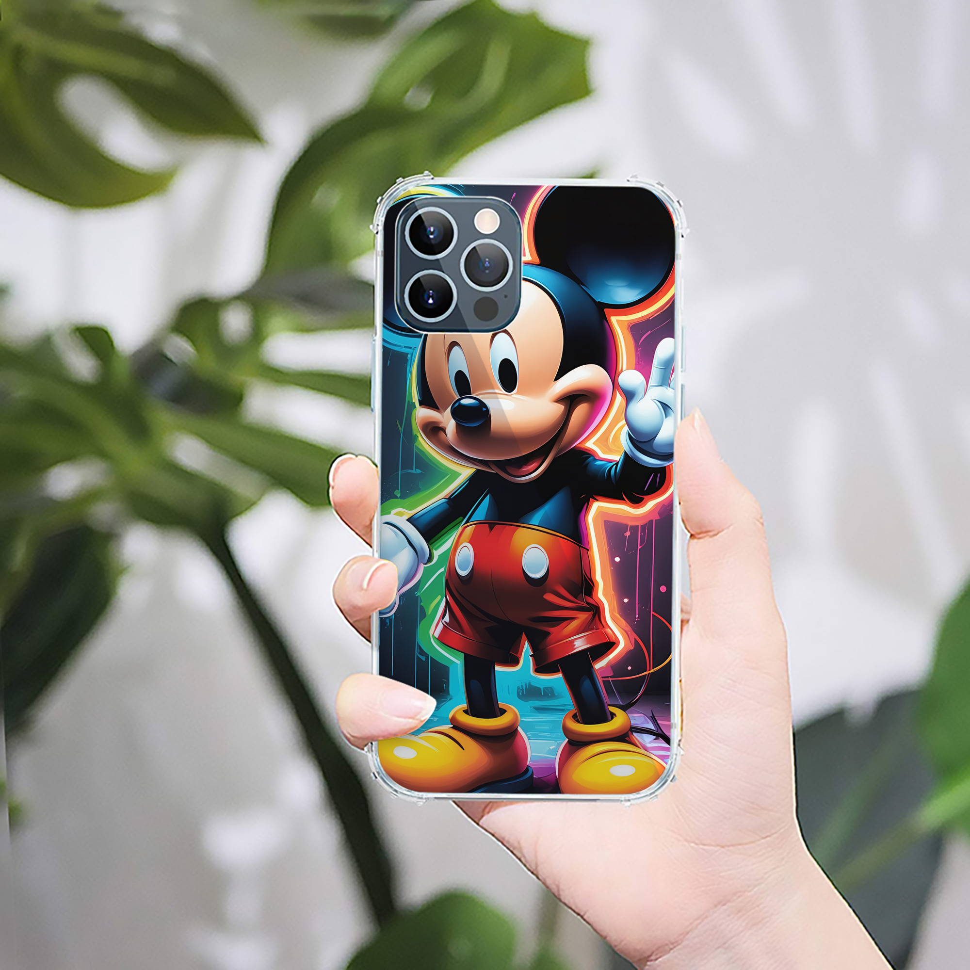 （画像用） ミッキーマウス Mickey Mouse 【iPhone 12シリーズ対応】透明スマホケース（クリアソフトケース）
